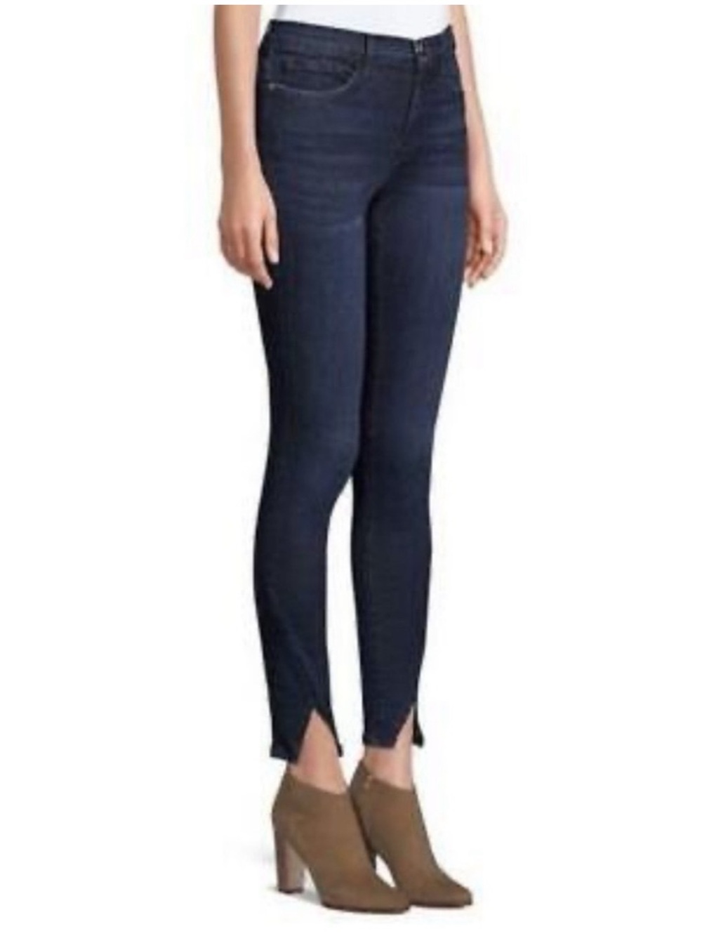 Frame Denim Le Skinny De Jeanne Lauretta Dark Wash Skinny Jeans Triangle Hem